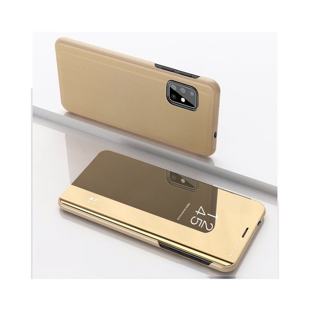 Wewoo - Coque Rigide Pour Galaxy A51 plaqué miroir rabat housse en cuir avec support étui téléphone portable or - Coque, étui smartphone