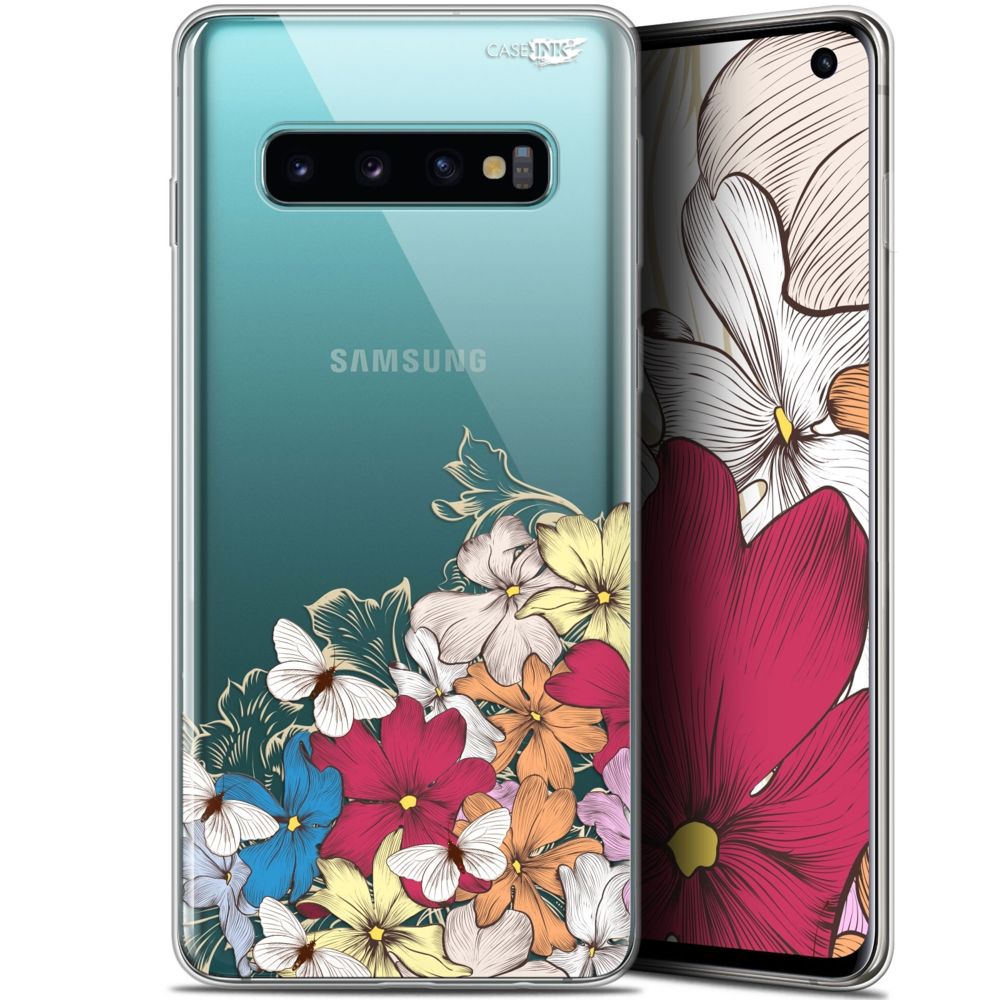 Caseink - Coque arrière Samsung Galaxy S10 (6.1 ) Gel HD [ Nouvelle Collection - Souple - Antichoc - Imprimé en France] Nuage Floral - Coque, étui smartphone