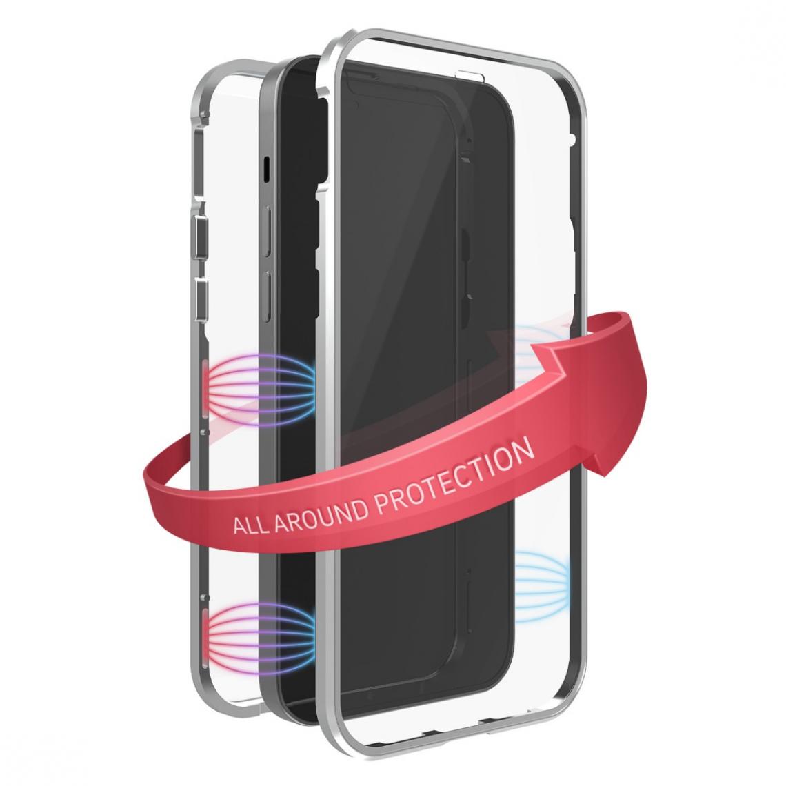 Black Rock - Coque de protection "360° Glass" pour Apple iPhone 13 Mini, argent - Coque, étui smartphone