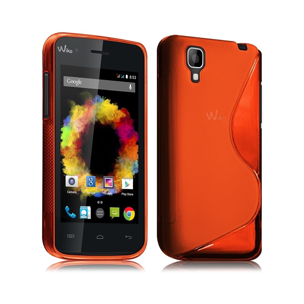 Karylax - Housse Etui Coque S-Line Couleur Orange pour Wiko Sunset + Film de Protection - Autres accessoires smartphone