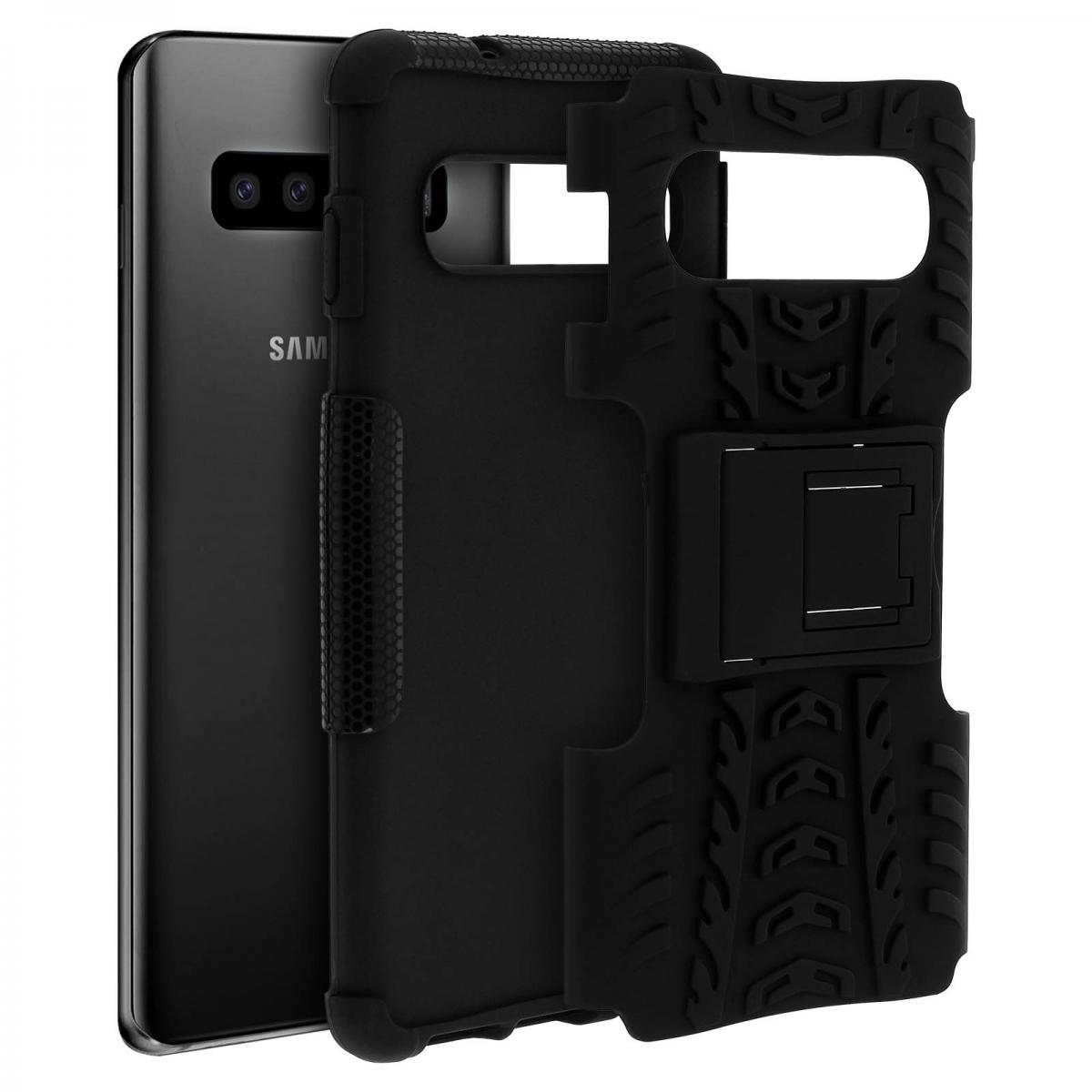 Avizar - Coque Samsung Galaxy S10 Protection Hybride Antichoc Rigide Support Vidéo - Noir - Coque, étui smartphone