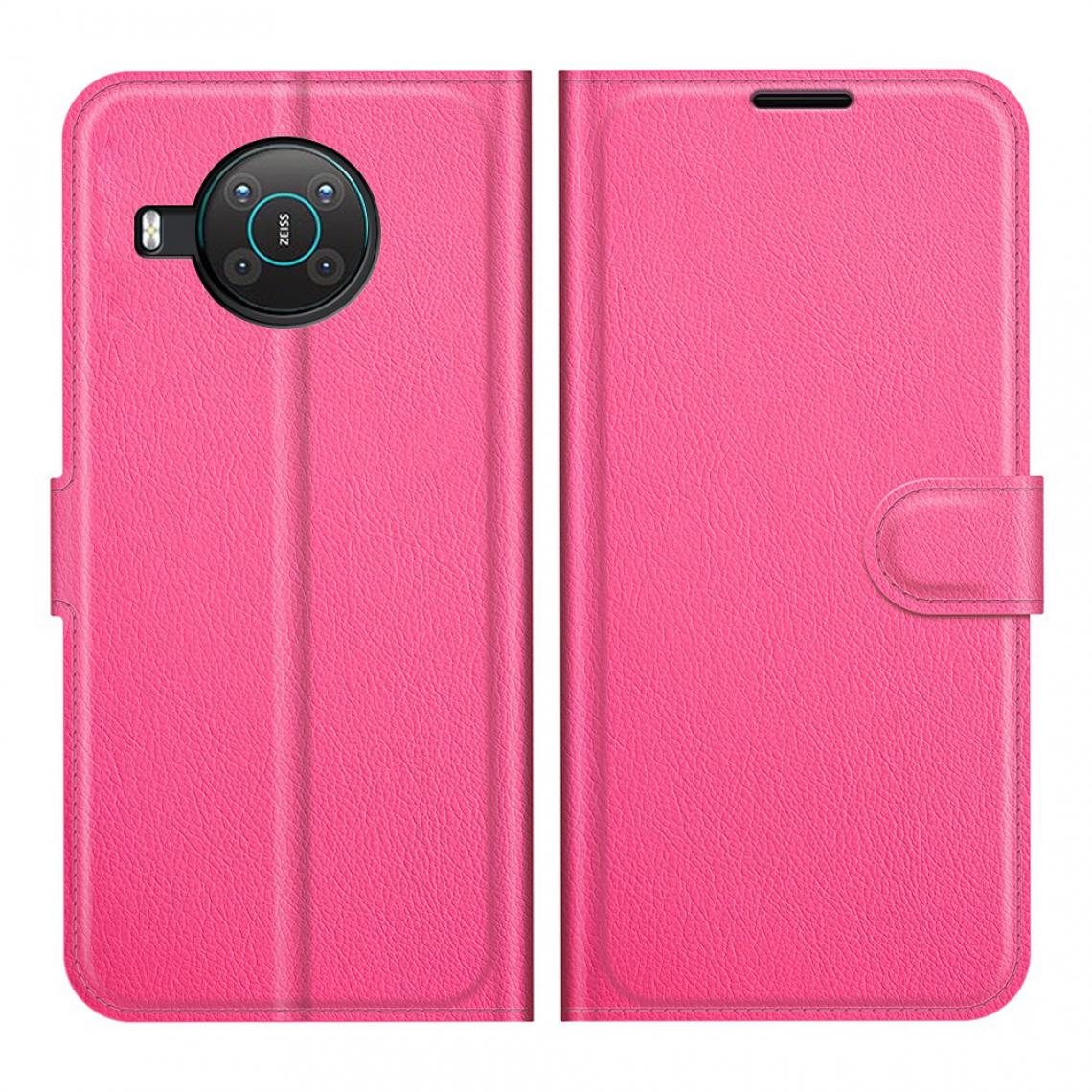 Other - Etui en PU Peau de Litchi avec support rose pour Nokia X10/X20 - Coque, étui smartphone