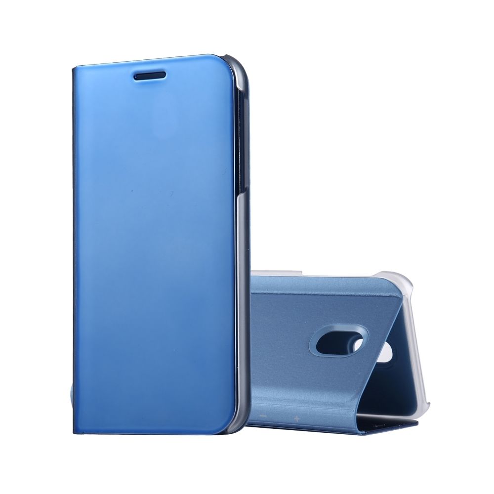 Wewoo - Housse Étui bleu pour Samsung Galaxy J7 2017 version européenne galvanoplastie miroir horizontal en cuir flip avec support - Coque, étui smartphone