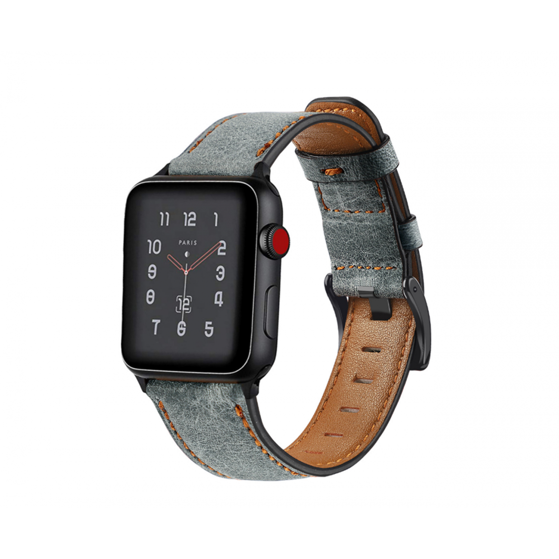 Generic - B17 Grey Watch Bracelets de remplacement 41mm 40mm 38mm Sangle de sport en cuir vintage 38mm pour Apple Iwatch 7654321 SE - Accessoires Apple Watch