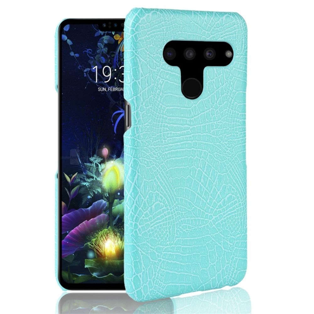 Wewoo - Coque Rigide de protection antichoc Crocodile Texture PC + PU pour LG V50 ThinQ 5G Vert - Coque, étui smartphone