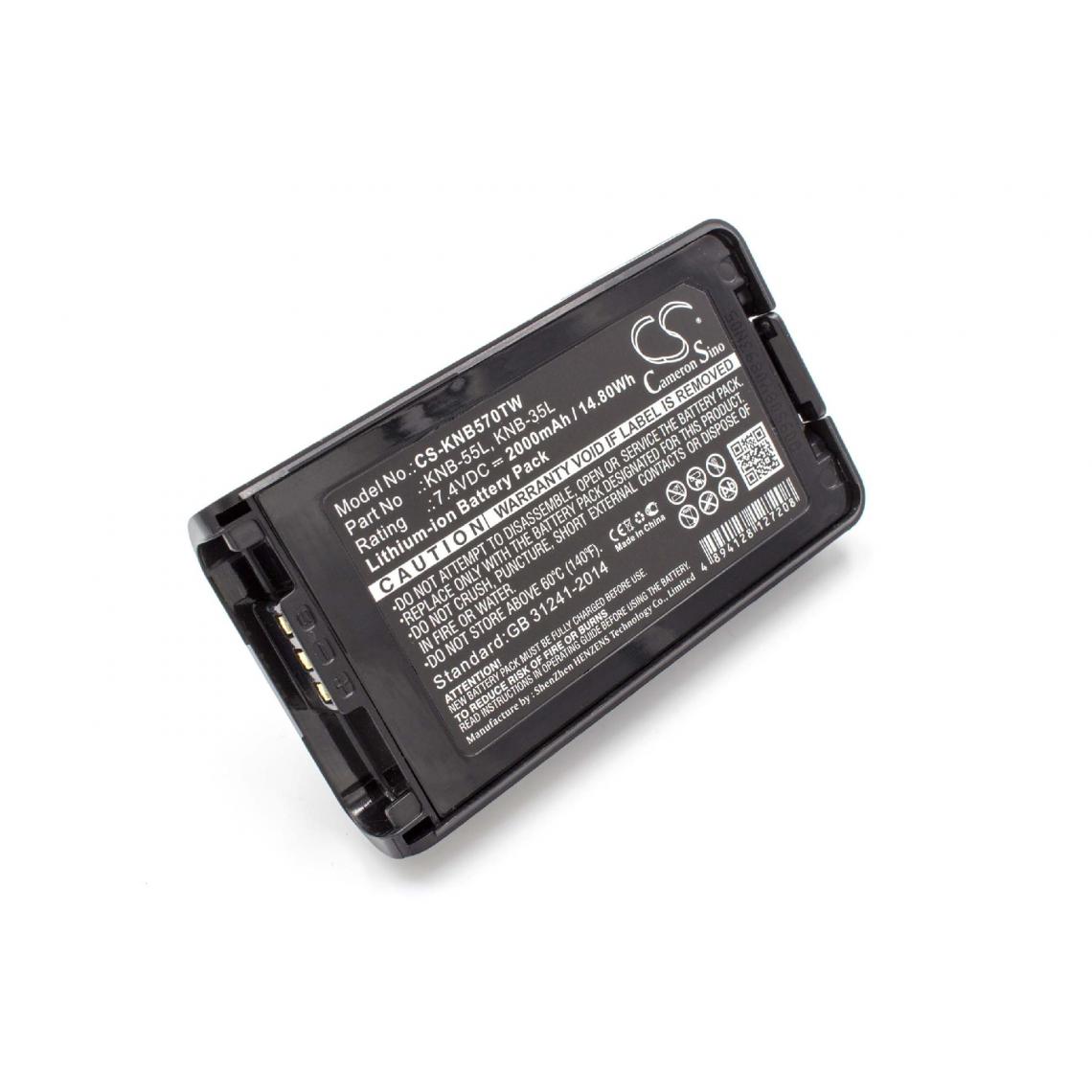 Vhbw - vhbw Batterie compatible avec Kenwood TK-3170E6, TK-3173, TK-3173K, TK-3178, TK-3360, TK-3360E radio talkie-walkie (2000mAh, 7,4V, Li-ion) - Autres accessoires smartphone