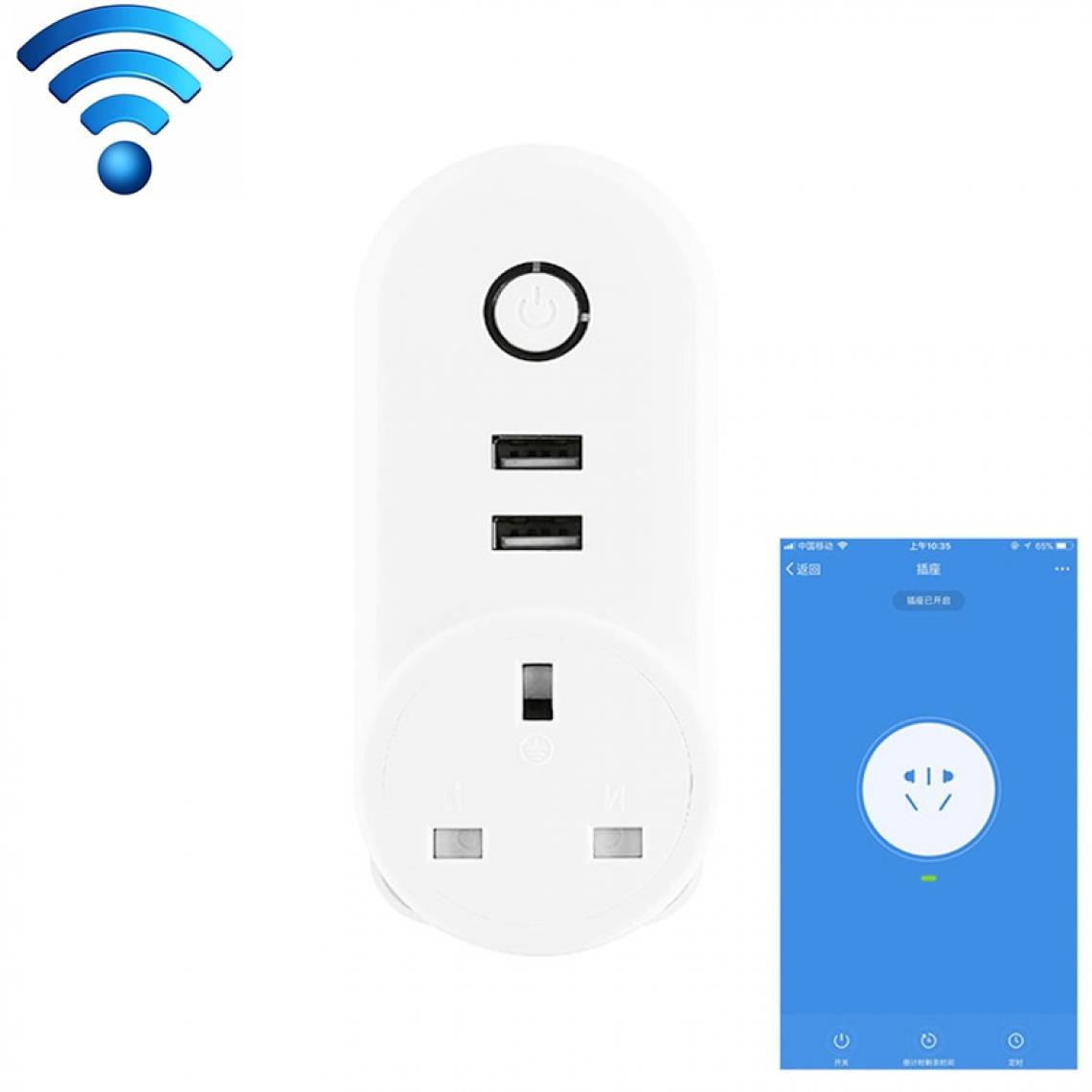 Wewoo - Prise Connectée C178B 2 ports USB + 1 de courant à puce intelligente du Royaume-Uni, compatible avec Alexa et Google Home, AC 110V-230V, UK - Box domotique et passerelle