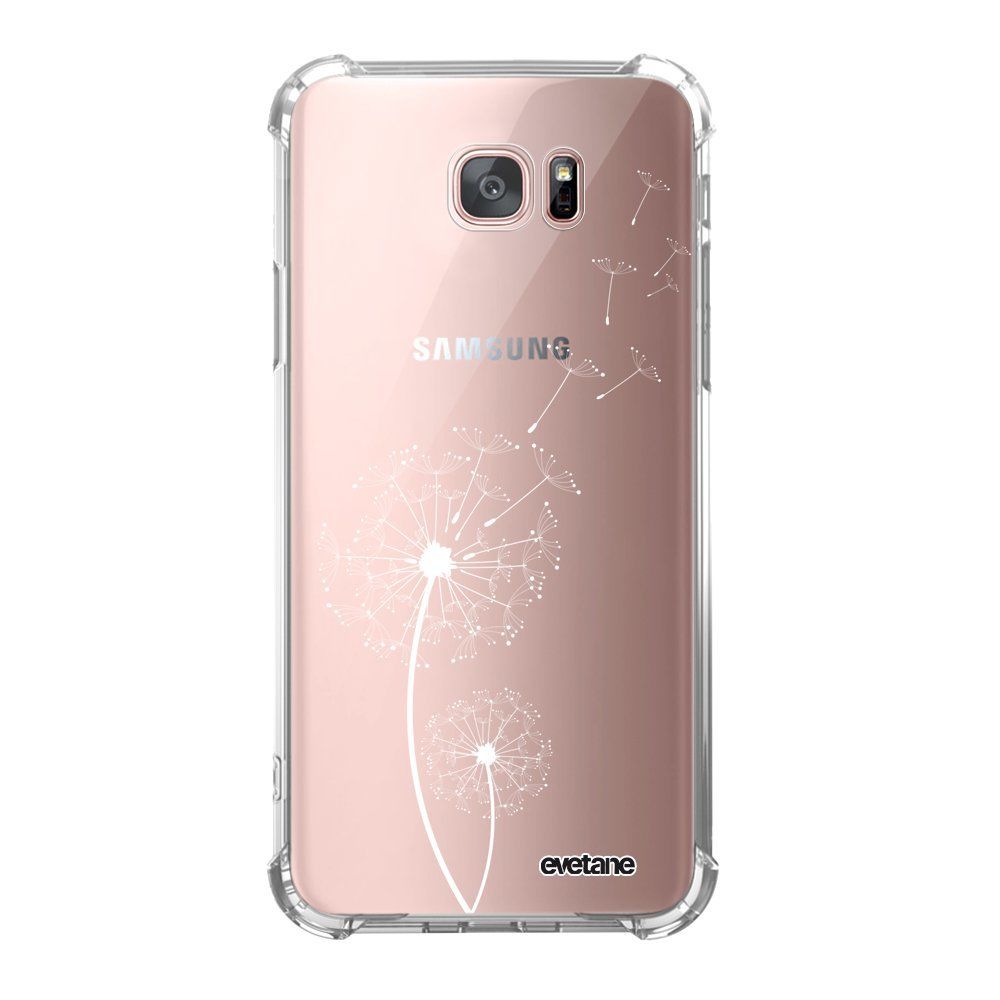 Evetane - Coque Samsung Galaxy S7 Edge anti-choc souple avec angles renforcés transparente Pissenlit blanc Evetane - Coque, étui smartphone