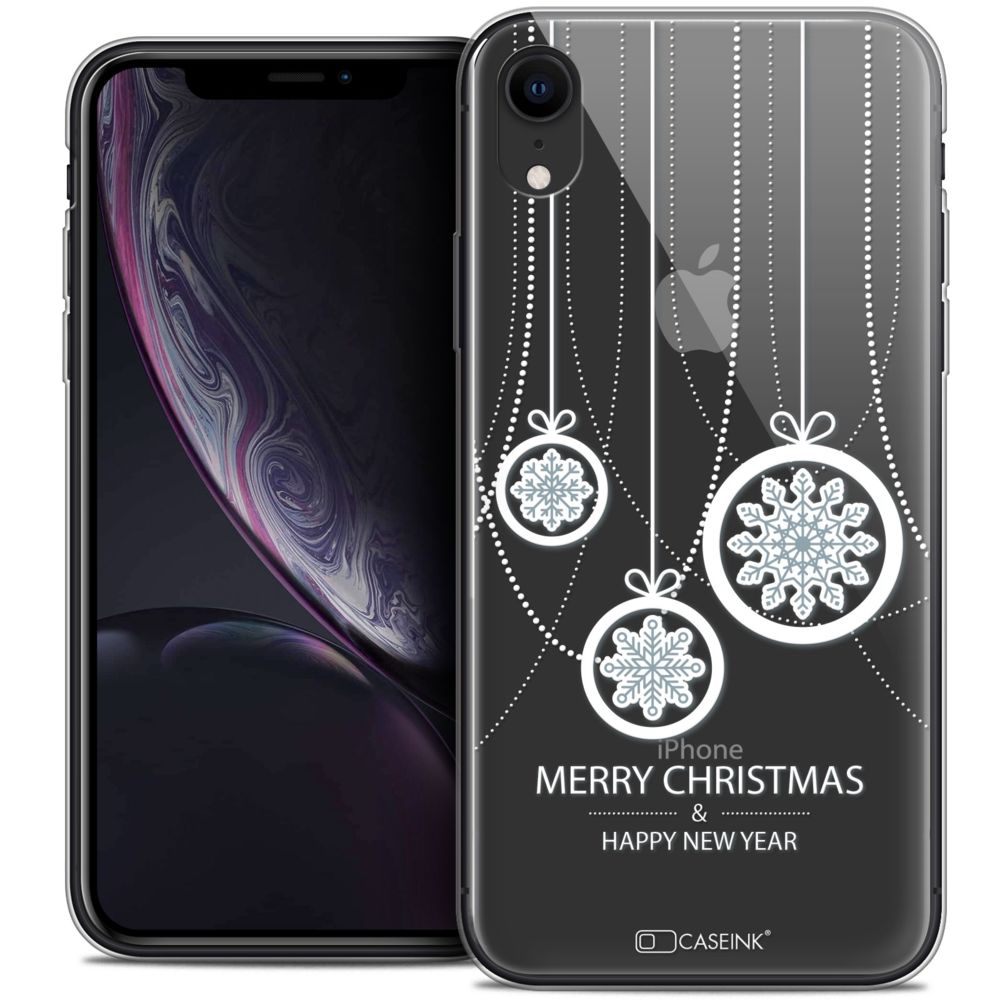 Caseink - Coque Housse Etui Apple iPhone Xr (6.1 ) [Crystal Gel HD Collection Noël 2017 Design Christmas Balls - Souple - Ultra Fin - Imprimé en France] - Coque, étui smartphone
