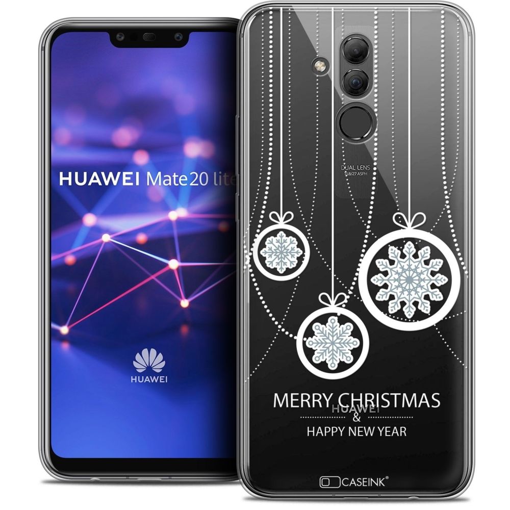Caseink - Coque Housse Etui Huawei Mate 20 Lite (6.3 ) [Crystal Gel HD Collection Noël 2017 Design Christmas Balls - Souple - Ultra Fin - Imprimé en France] - Coque, étui smartphone