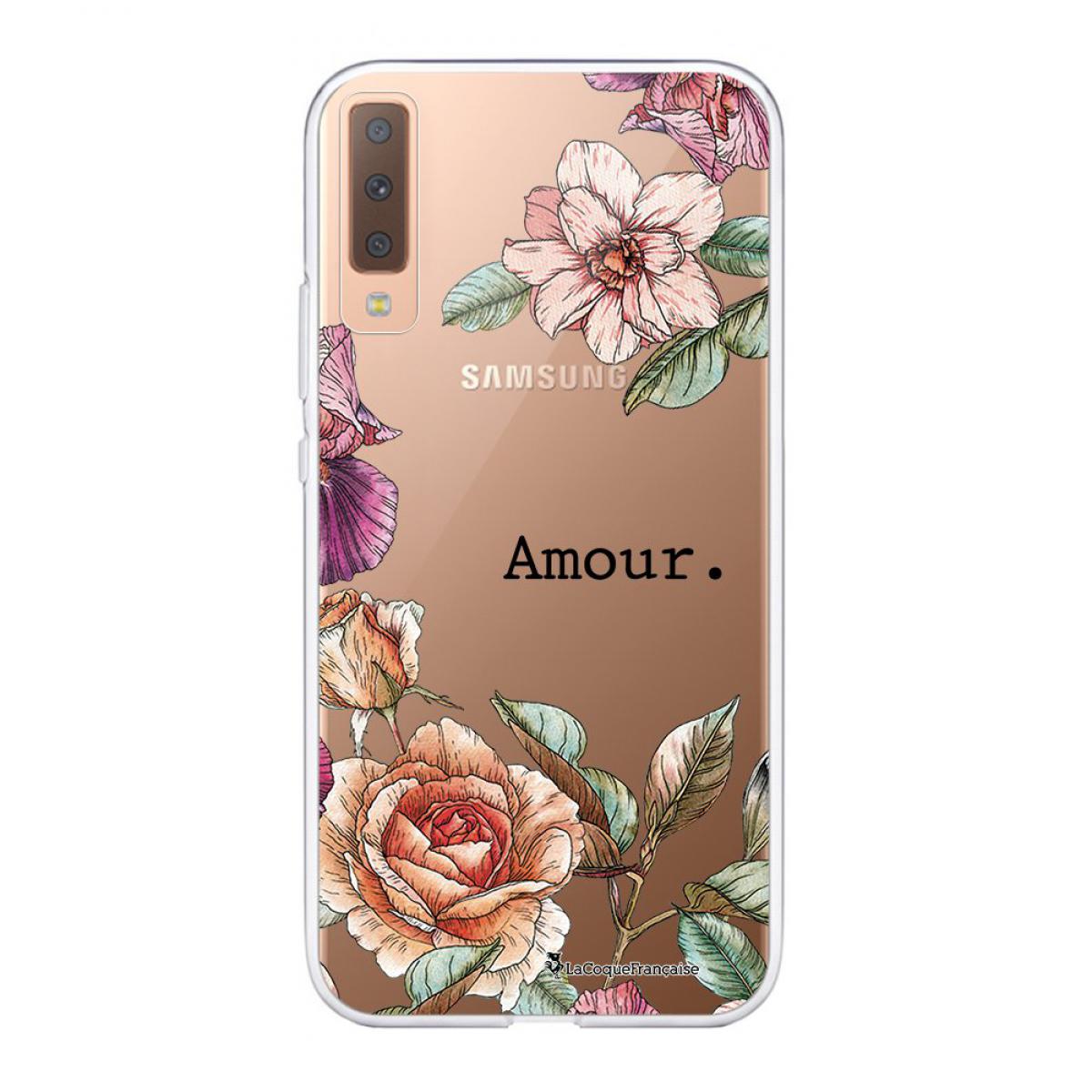 La Coque Francaise - Coque Samsung Galaxy A7 2018 souple transparente Amour en fleurs Motif Ecriture Tendance La Coque Francaise - Coque, étui smartphone