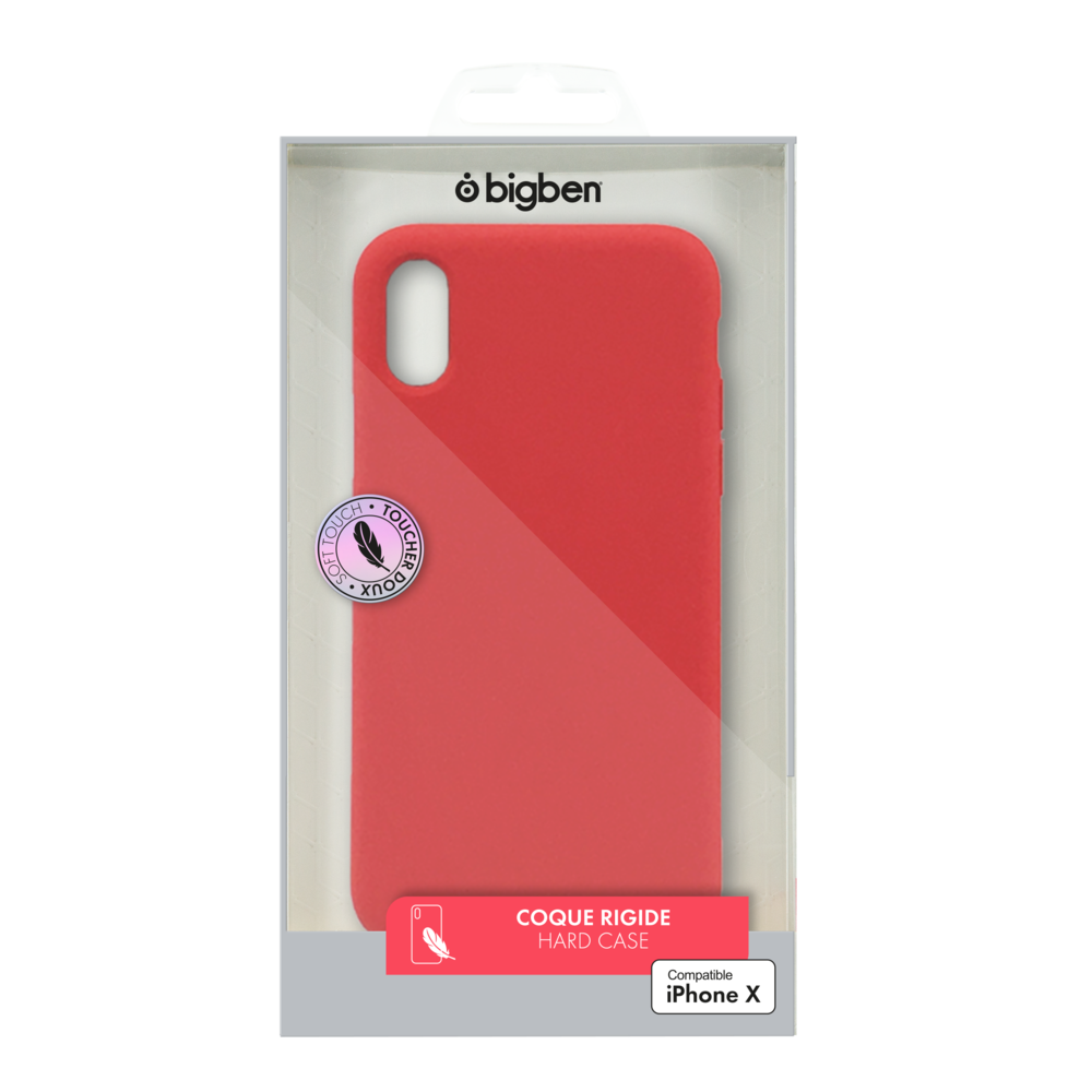 Bigben Connected - Coque rigide pour iPhone X - COVSOFTIP8R - Rouge - Coque, étui smartphone