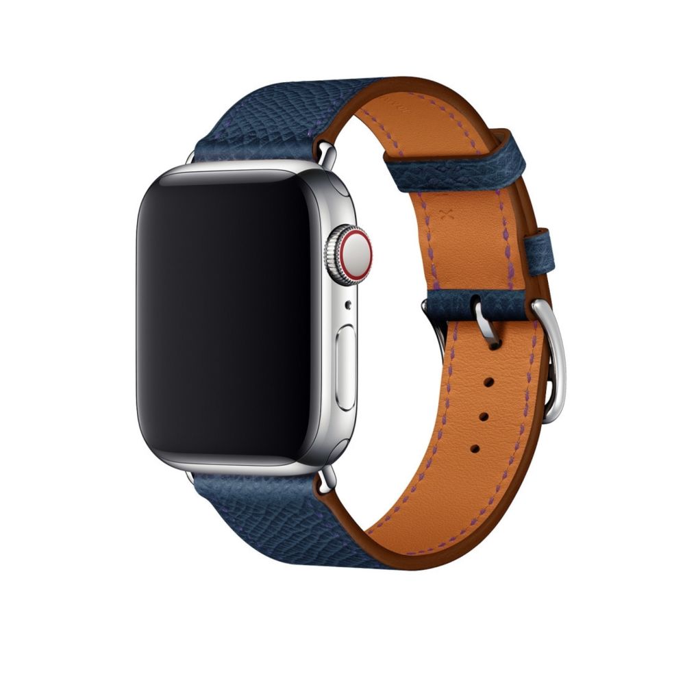 Wewoo - Pour Apple Watch 3/2/1 Génération Cross Band en Cuir Universel 38mm Bleu Foncé - Accessoires montres connectées