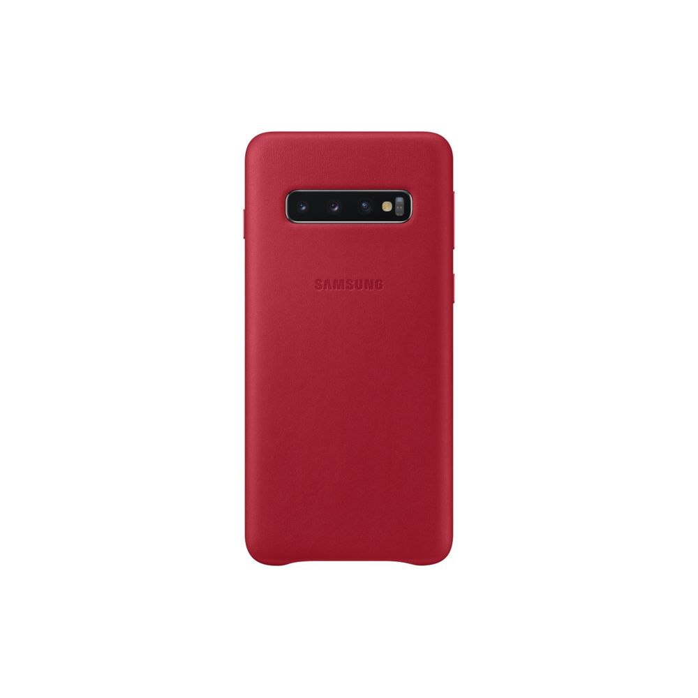 Samsung - Coque Cuir Galaxy S10 - Rouge Bordeaux - Coque, étui smartphone