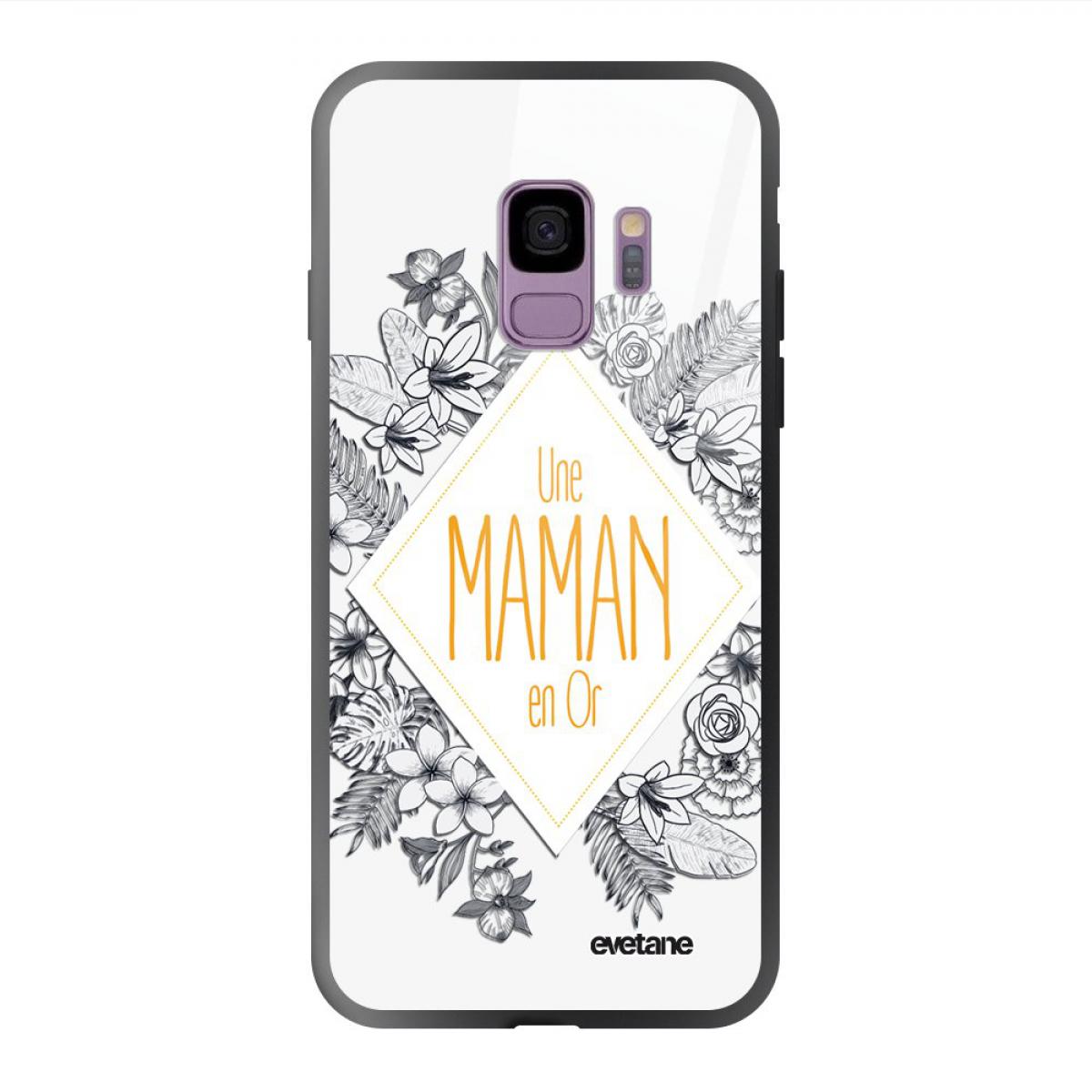 Evetane - Coque Galaxy S9 soft touch noir effet glossy Une Maman en or Design Evetane - Coque, étui smartphone