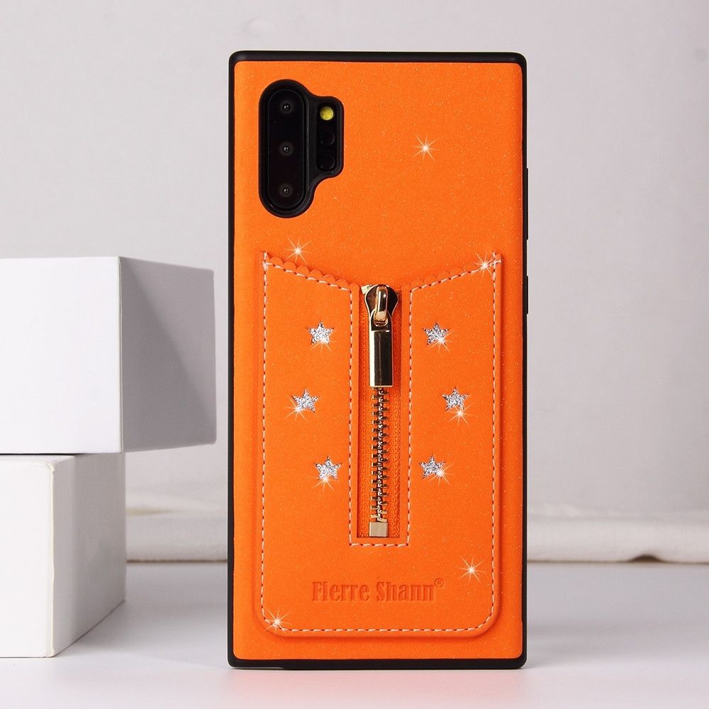 Wewoo - Housse Étui Coque Pour Galaxy Note10 + Etui de protection Starry Sky Star Zipper avec fente carte Orange - Coque, étui smartphone