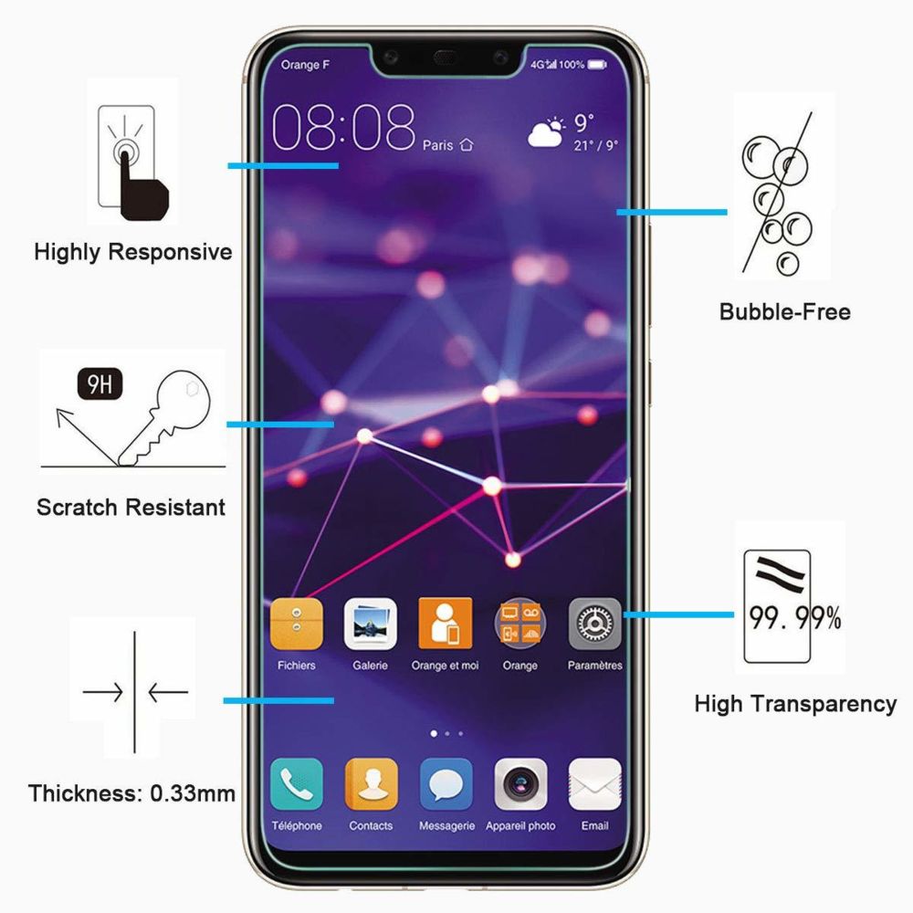 marque generique - Huawei Mate 20 lite Vitre protection d'ecran en verre trempé incassable lot de [X1] Glass - Autres accessoires smartphone