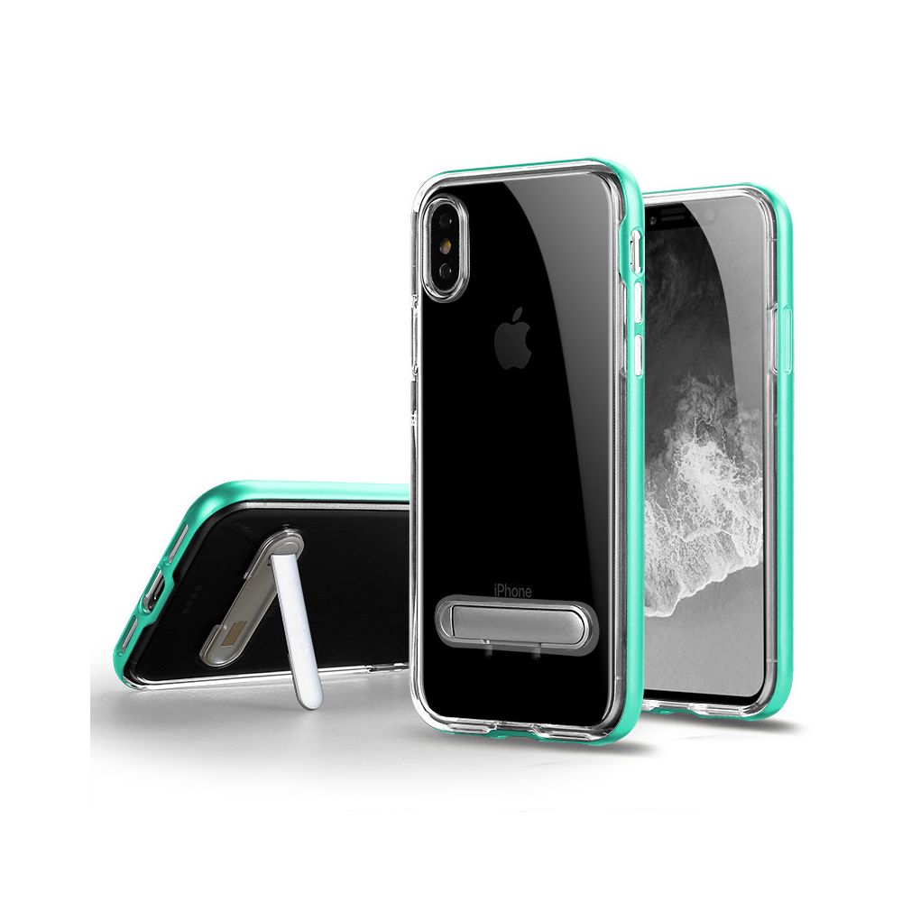 marque generique - Etui coque antichoc avec support pour Apple iPhone XS - Vert - Coque, étui smartphone