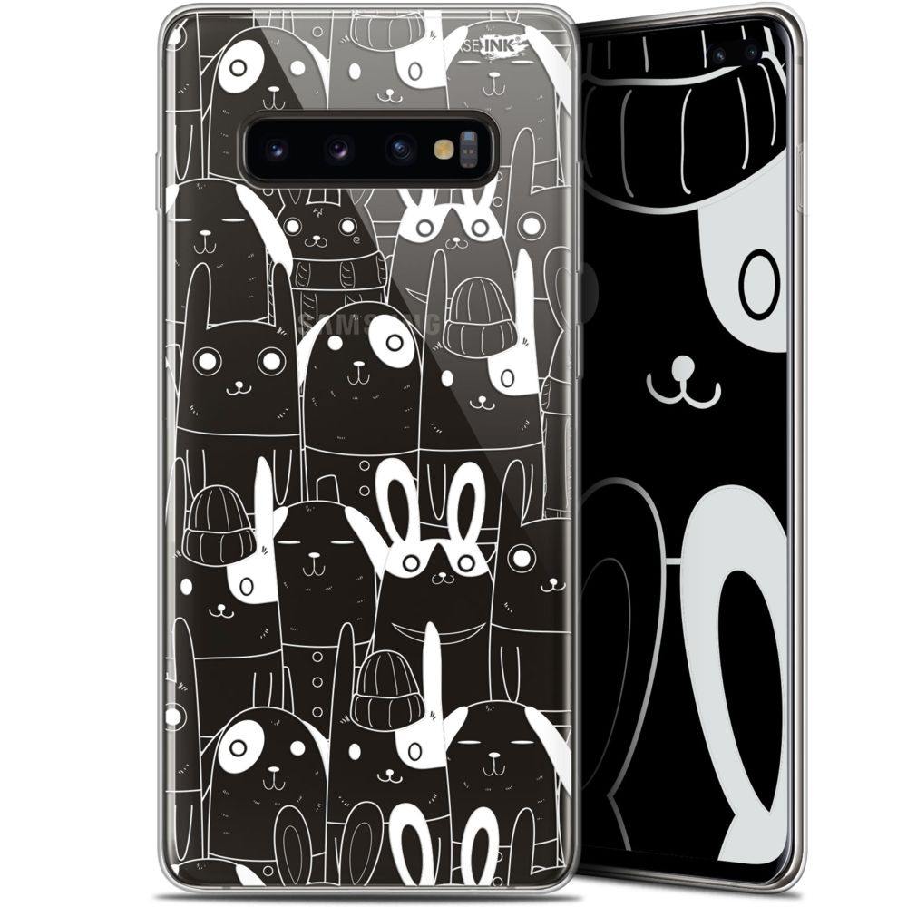 Caseink - Coque arrière Samsung Galaxy S10+ (6.4 ) Gel HD [ Nouvelle Collection - Souple - Antichoc - Imprimé en France] Lapin Blanc - Coque, étui smartphone
