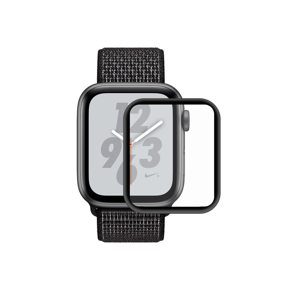 Wewoo - 3D plein écran galvanoplastie PET protecteur de cintrage de la chaleur incurvée HD pour Apple Watch série 4 44mm (Noir) - Accessoires Apple Watch