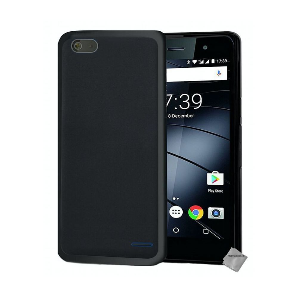 Htdmobiles - Housse etui coque pochette silicone gel fine pour Gigaset GS100 + film ecran - NOIR - Autres accessoires smartphone