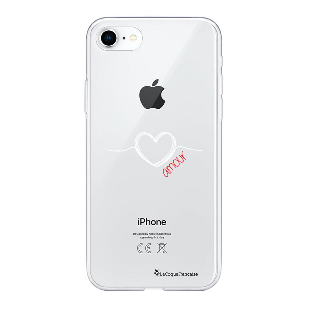 La Coque Francaise - Coque iPhone 7/8/ iPhone SE 2020 souple transparente Coeur Blanc Amour Motif Ecriture Tendance La Coque Francaise - Coque, étui smartphone