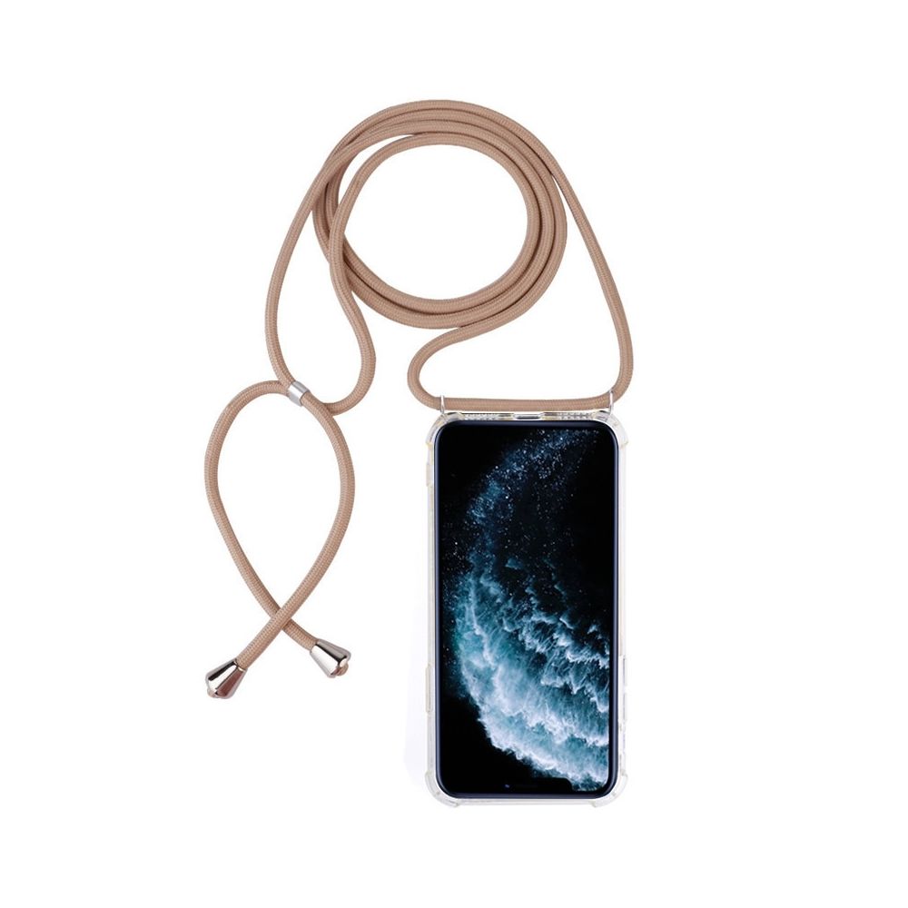Wewoo - Coque Souple pour téléphone portable TPU Trasparent à quatre coins et anti-chute avec cordon iPhone 11 Pro Beige - Coque, étui smartphone