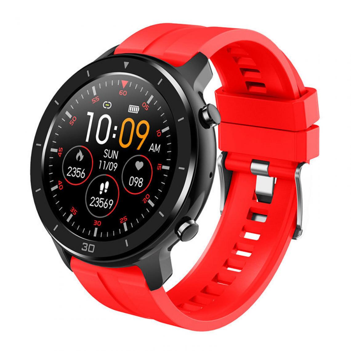 Chronotech Montres - Sports Watches for Men Waterproof, 1.28 inch Ips Dial, Exercise/Sleep Data Monitoring, Message/Call Reminder, Remote Camera, Bluetooth Music, Smartwatches That Text and Call (Red) - Montre connectée