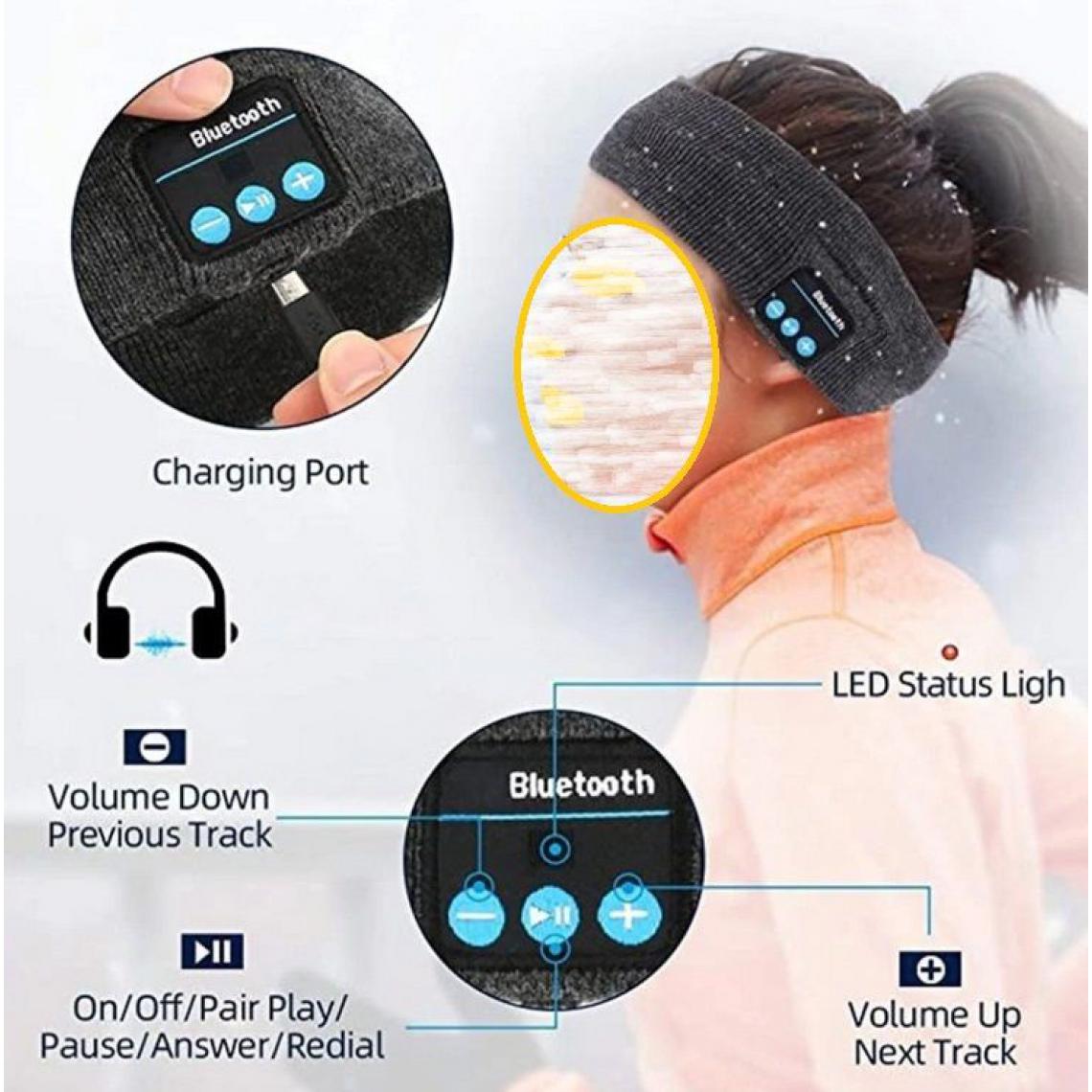 Ozzzo - Bandeau casque bluetooth sport ozzzo noir pour Infinix Smart HD 2021 - Autres accessoires smartphone