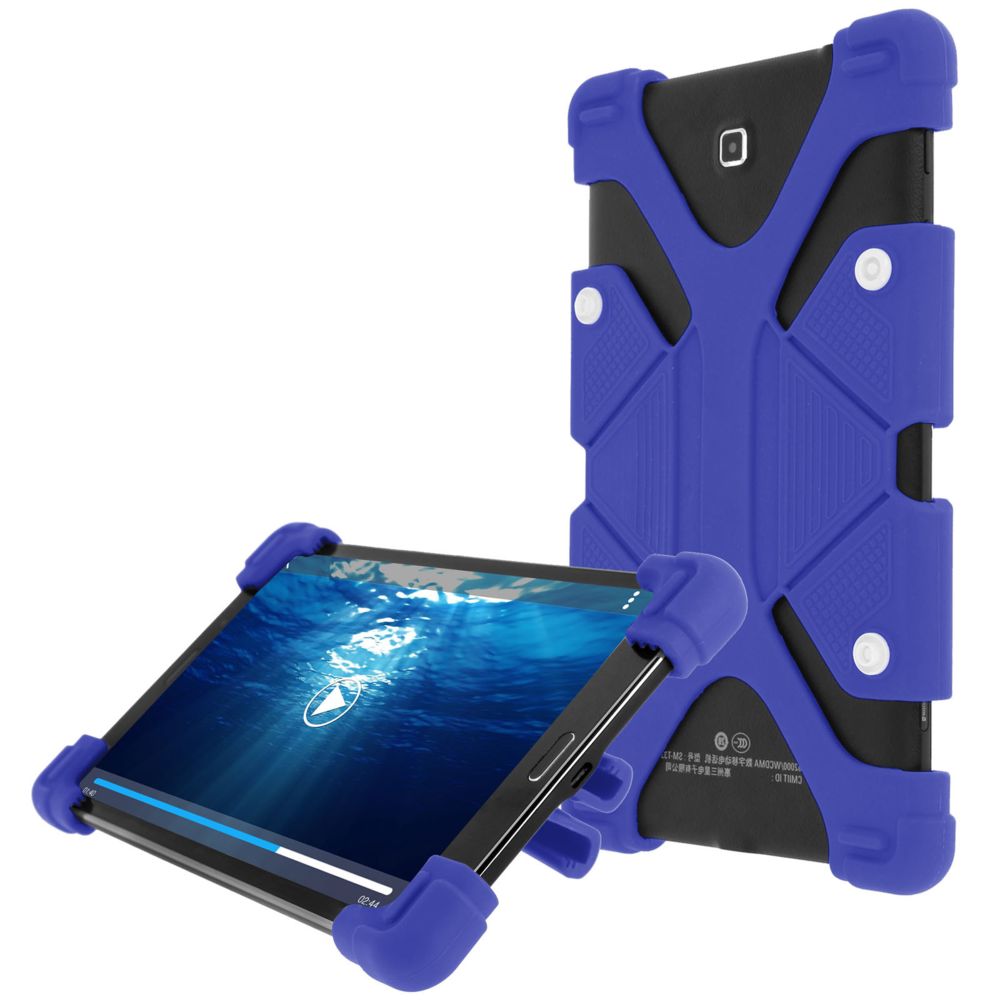 Avizar - Coque tablette 8.9 à 12 pouces Universel Bumper Silicone Gel bleu Mode Support - Coque, étui smartphone