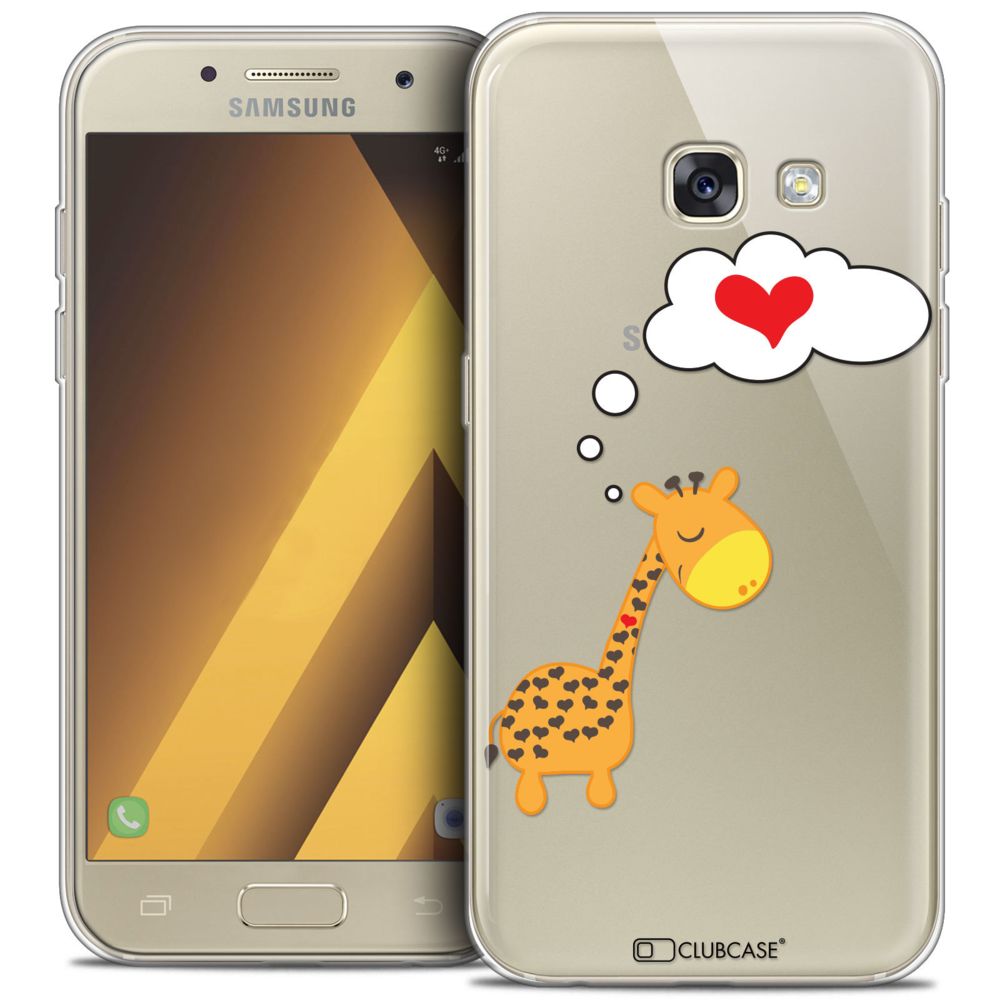 Caseink - Coque Housse Etui Samsung Galaxy A7 2017 A700 (5.7 ) [Crystal Gel HD Collection Love Saint Valentin Design Girafe Amoureuse - Souple - Ultra Fin - Imprimé en France] - Coque, étui smartphone