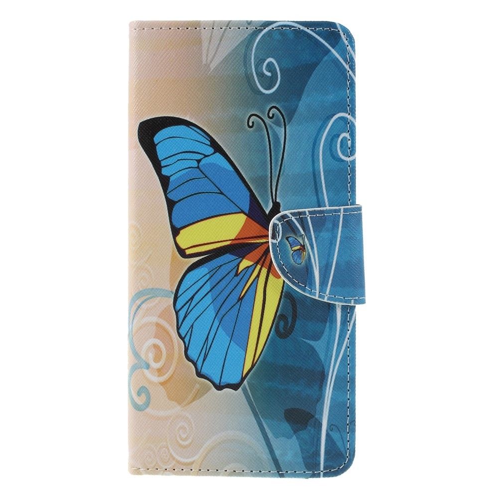 marque generique - Etui en PU arrière papillon bleu pour votre Samsung Galaxy J6 Plus/J6 Prime - Autres accessoires smartphone