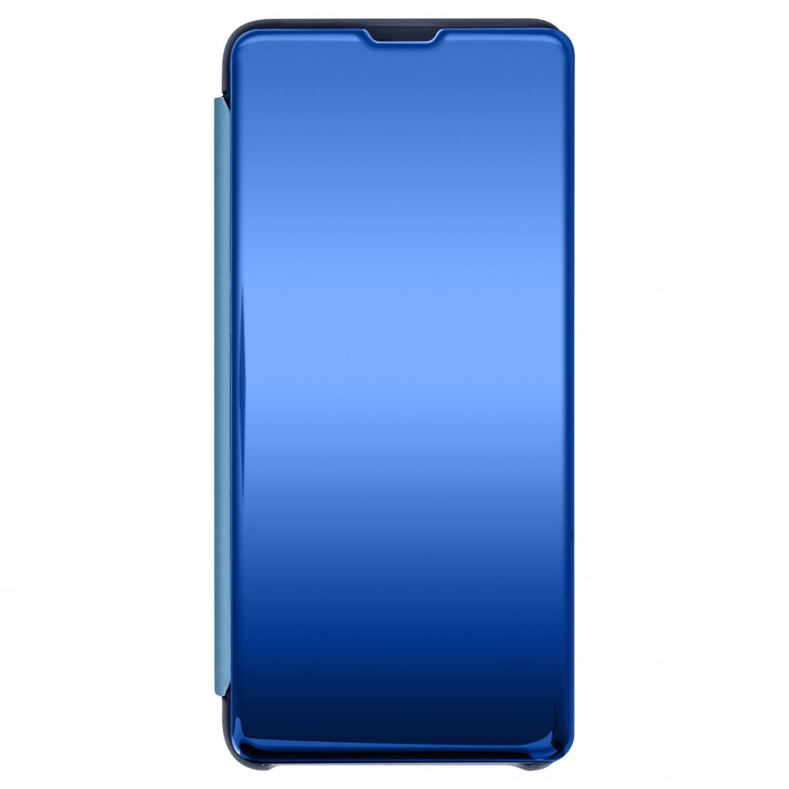 Avizar - Housse Oppo Find X3 Pro Clapet translucide Miroir Support Vidéo bleu - Coque, étui smartphone