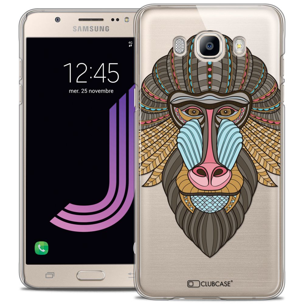 Caseink - Coque Housse Etui Samsung Galaxy J7 2016 (J710) [Crystal Rigide HD Collection Summer Design Babouin - Rigide - Ultra Fin - Imprimé en France] - Coque, étui smartphone