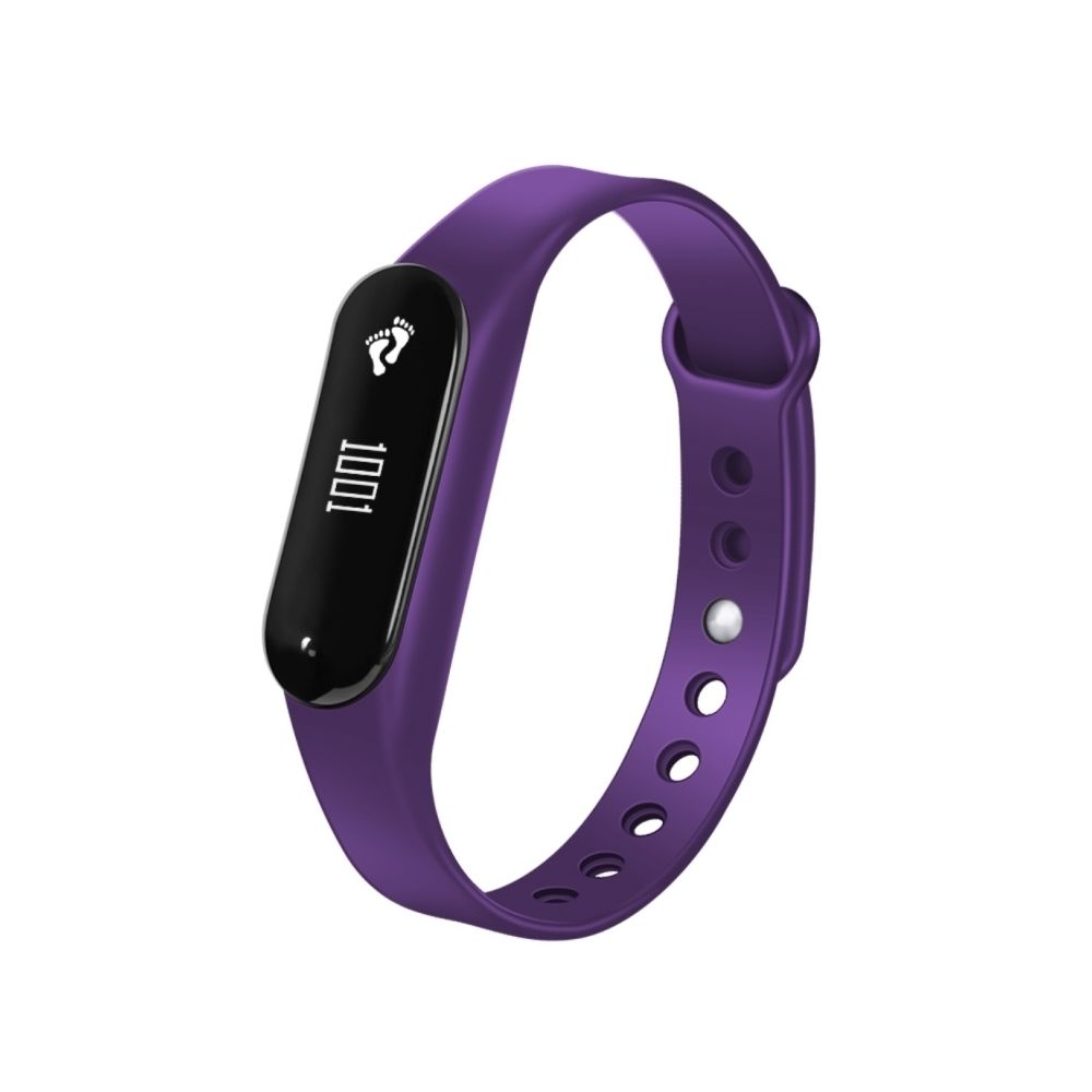 Wewoo - Bracelet connecté Violet 0,69 pouces OLED Bluetooth Smart Display, moniteur de fréquence cardiaque de / Podomètre / Appels Rappel / de sommeil / sédentaire / Alarme / Anti-perte, Compatible avec Android et iOS Téléphones - Bracelet connecté