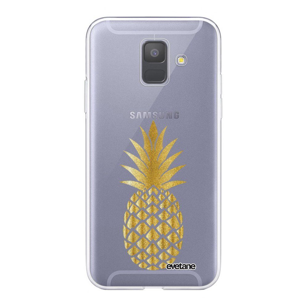 Evetane - Coque Samsung Galaxy A6 2018 souple transparente Ananas Or Motif Ecriture Tendance Evetane. - Coque, étui smartphone