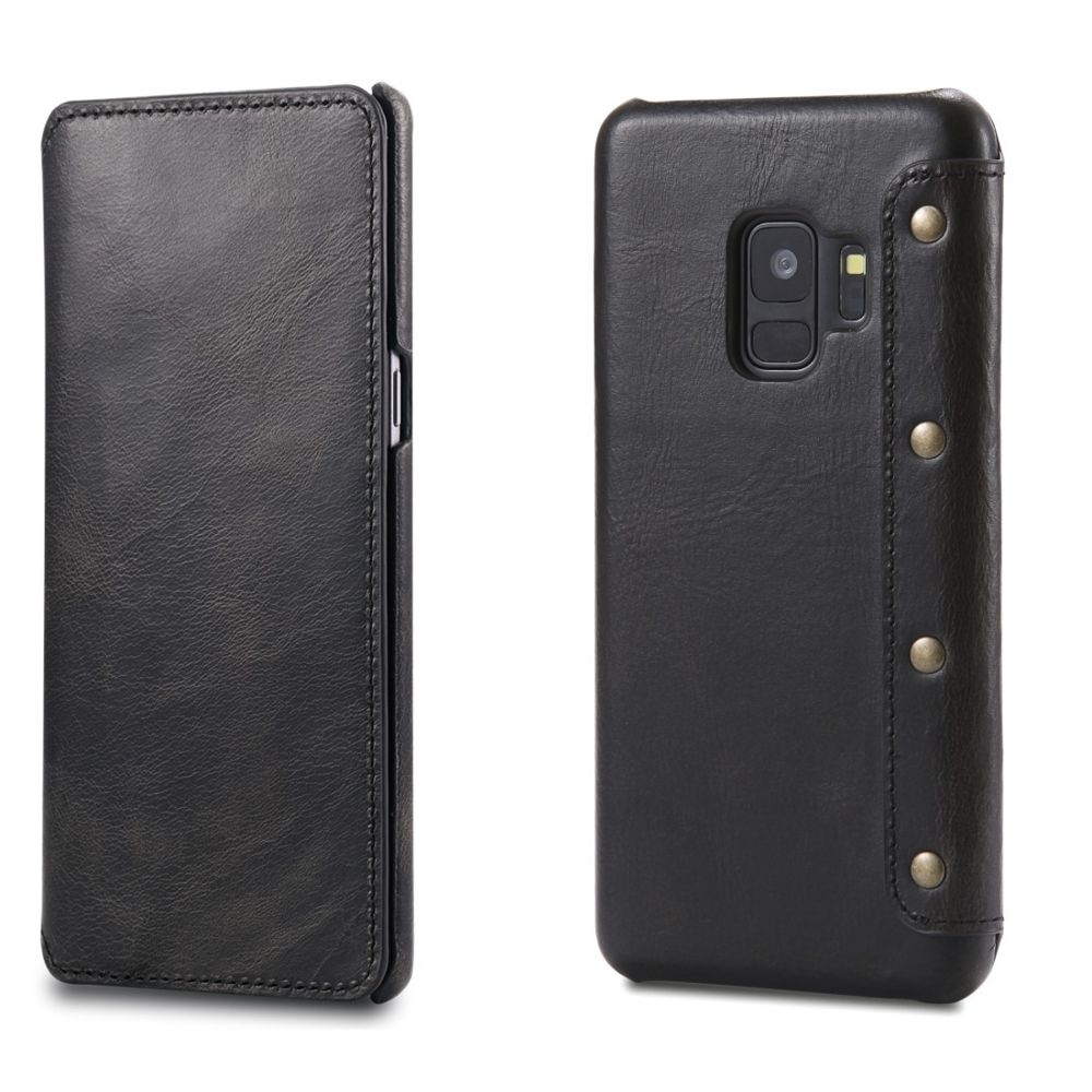 Wewoo - Coque Pour Galaxy S9 Denior Oil Wax Cuir de vachette Étui en à rabat horizontal simple avec emplacements cartes et portefeuille noir - Coque, étui smartphone