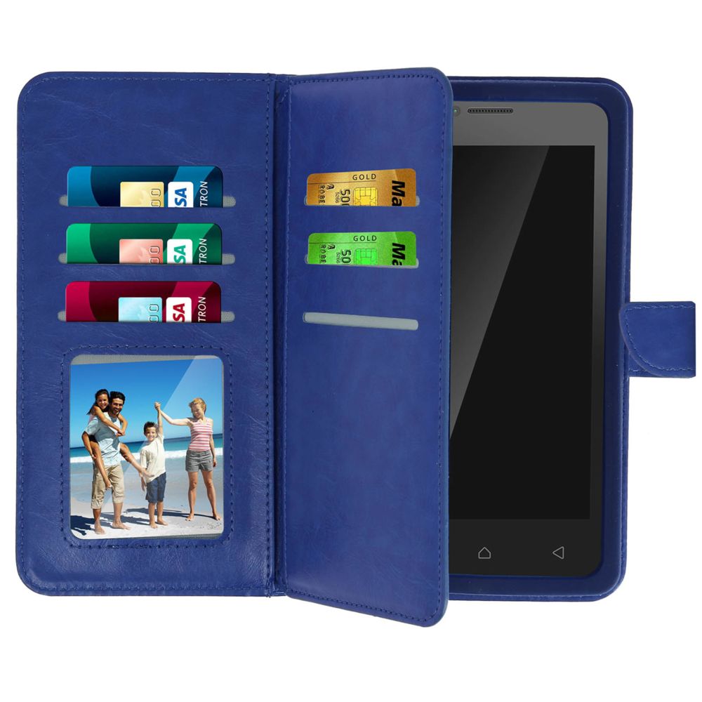 Avizar - Etui Universel Smartphone Housse Portefeuille 6 Porte-carte bleu Taille xxl - Coque, étui smartphone