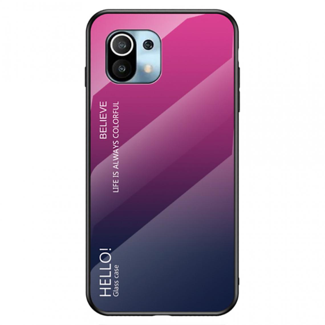 Other - Coque en TPU Conception de dégradé de couleur anti-rayures rose/bleu pour votre Xiaomi Mi 11 Lite 4G/5G - Coque, étui smartphone