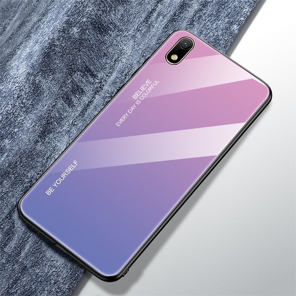 marque generique - Coque en TPU verre hybride dégradé rose/violet clair pour votre Huawei Y5 (2019)/Honor 8S - Coque, étui smartphone