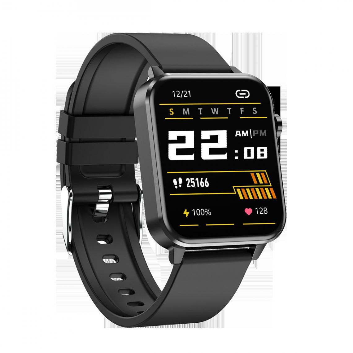 Chronotech Montres - Chronus E86 Smart Watch Smart Bracelet, Body Temperature Ecg Blood Pressure Heart Rate Pedometer Sports Fitness Bracelet Sleep Monitoring(black) - Montre connectée