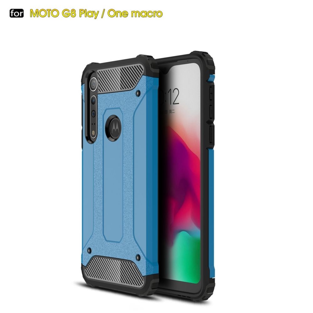 Wewoo - Coque Renforcée Pour Moto G8 Play TPU + PC Bleu - Coque, étui smartphone