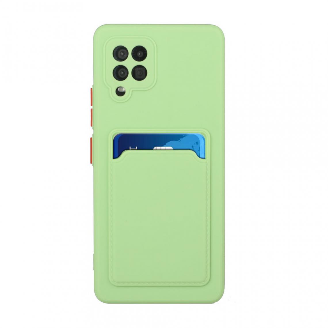 Other - Coque en TPU Anti-Chute avec porte-carte vert pour votre Samsung Galaxy A42 5G - Coque, étui smartphone