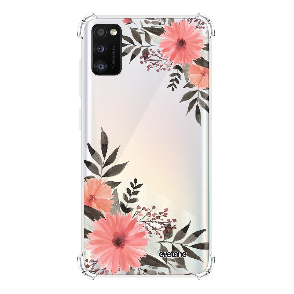 Evetane - Coque Samsung Galaxy A41 anti-choc souple avec angles renforcés transparente Fleurs roses Evetane - Coque, étui smartphone