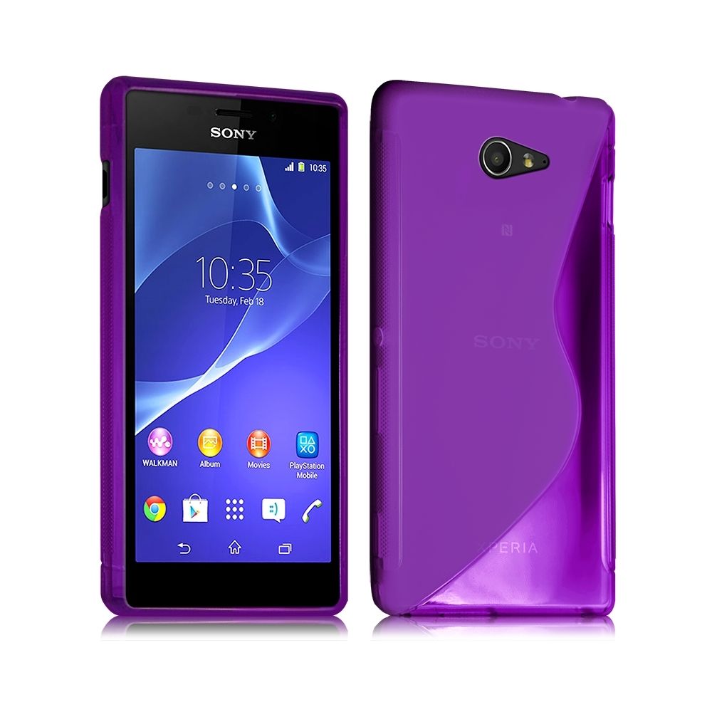 Karylax - Housse Etui Coque S-Line couleur Violet pour Sony Xperia M2 Dual + Film de Protection - Autres accessoires smartphone