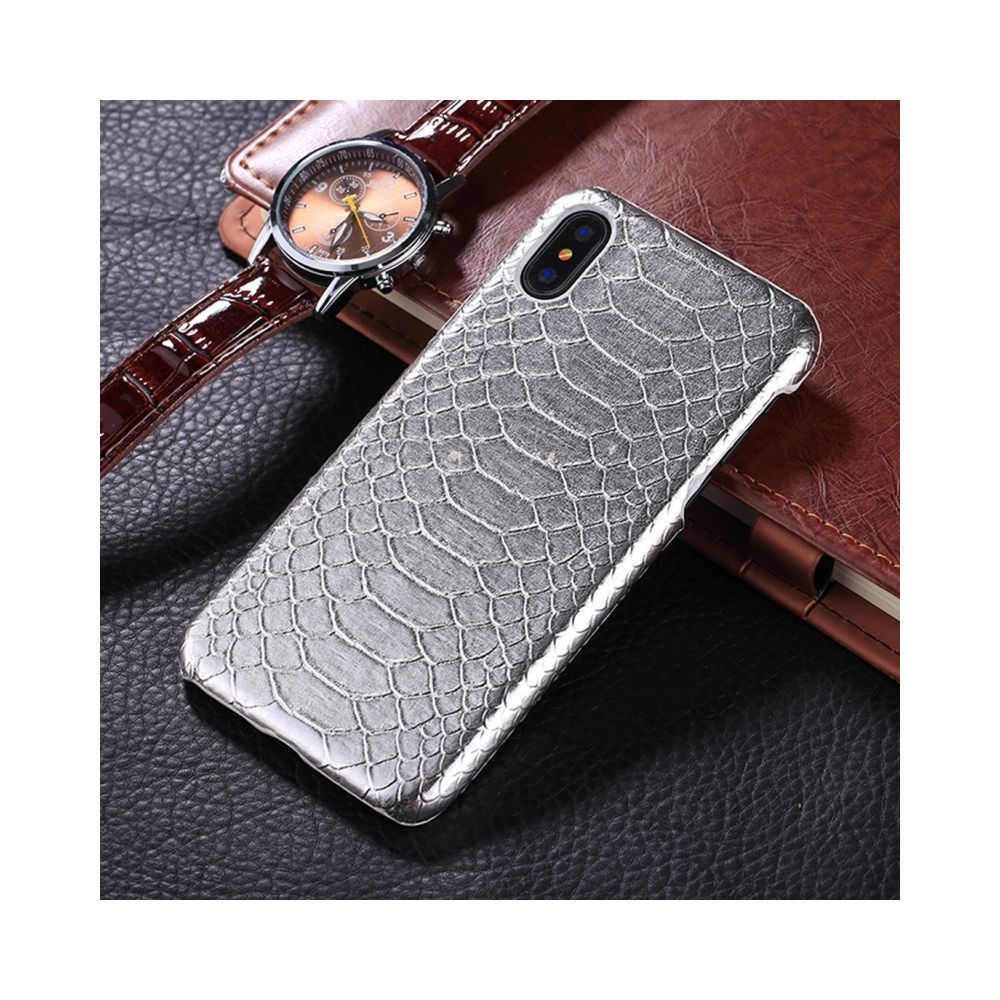 Wewoo - Coque argent pour iPhone X Texture peau de serpent pâte de protection étui de arrière - Coque, étui smartphone
