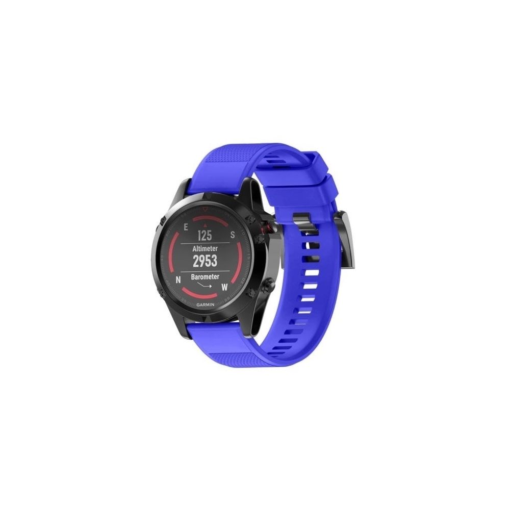 Wewoo - Bracelet pour montre connectée Dragonne rapide en silicone amovible Fenix 5X 26mm Bleu - Bracelet connecté