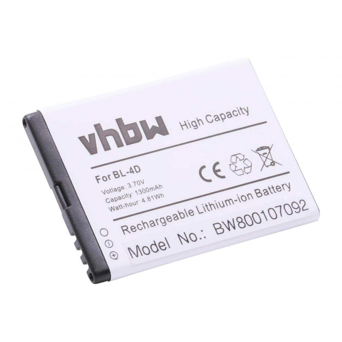 Vhbw - vhbw Batterie remplacement pour Binatone HZTBL-4D-01 pour smartphone (1300mAh, 3,7V, Li-ion) - Batterie téléphone