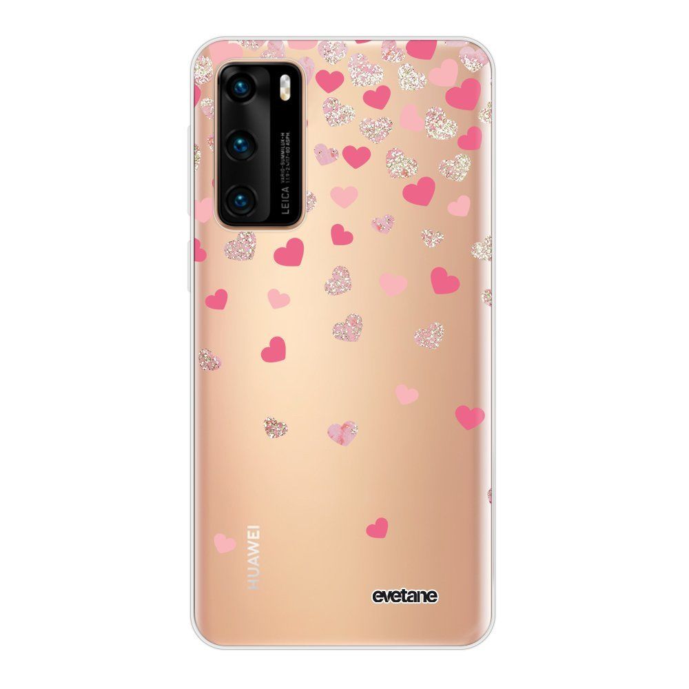 Evetane - Coque Huawei P40 360 intégrale transparente Coeurs en confettis Ecriture Tendance Design Evetane. - Coque, étui smartphone