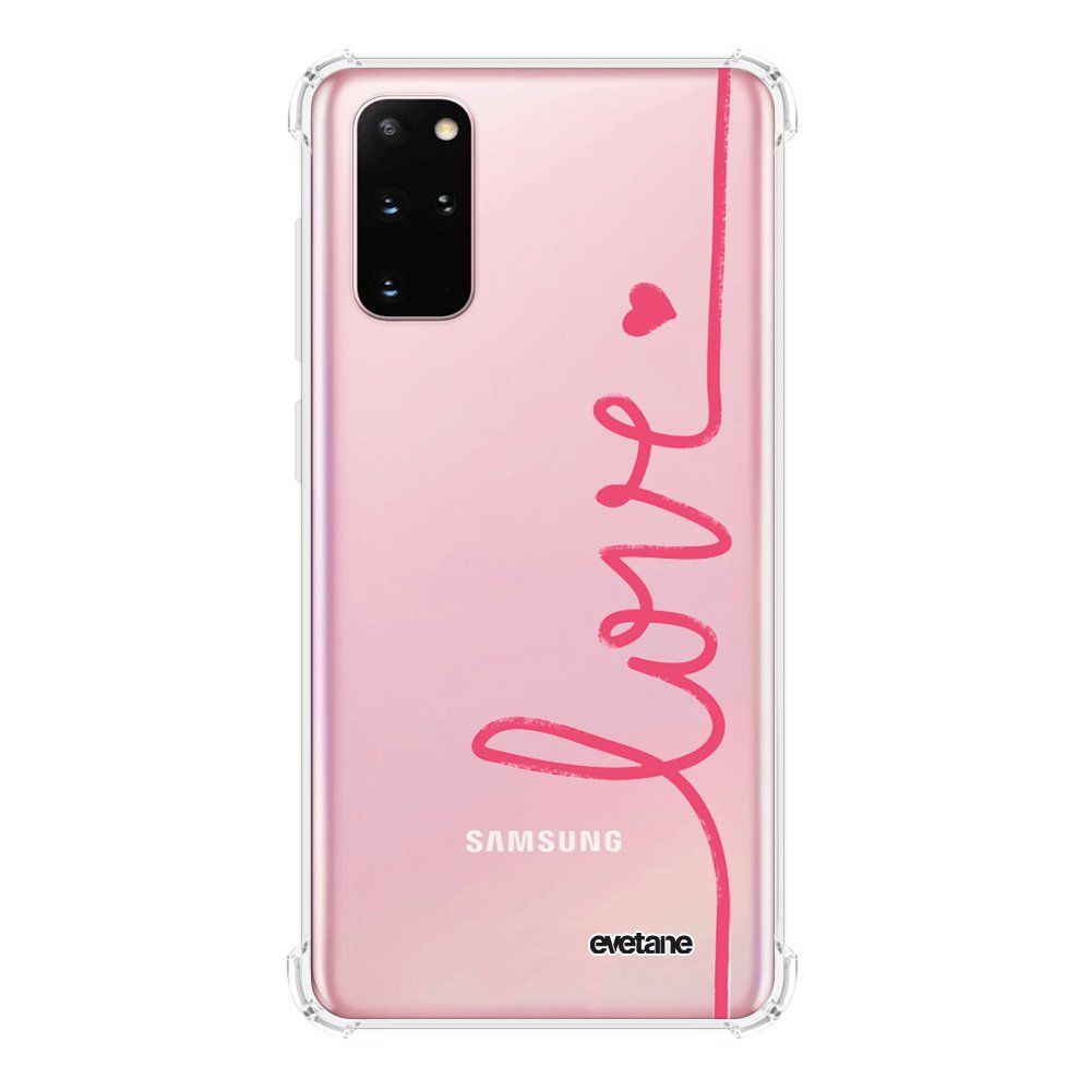 Evetane - Coque Samsung Galaxy S20 Plus anti-choc souple avec angles renforcés transparente Love Evetane - Coque, étui smartphone